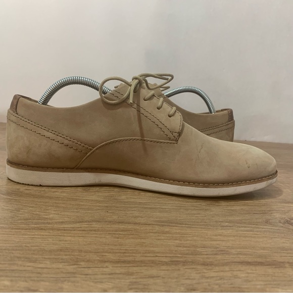 Clarks Franson Plain Nubuck Casual Shoes Size 8 G Beige Sand - Picture 10 of 14